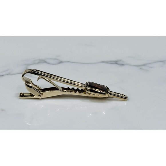 Burberrys Vintage Gold Tone Tie Clip Equestrian Knight Logo - Picture 9 of 13